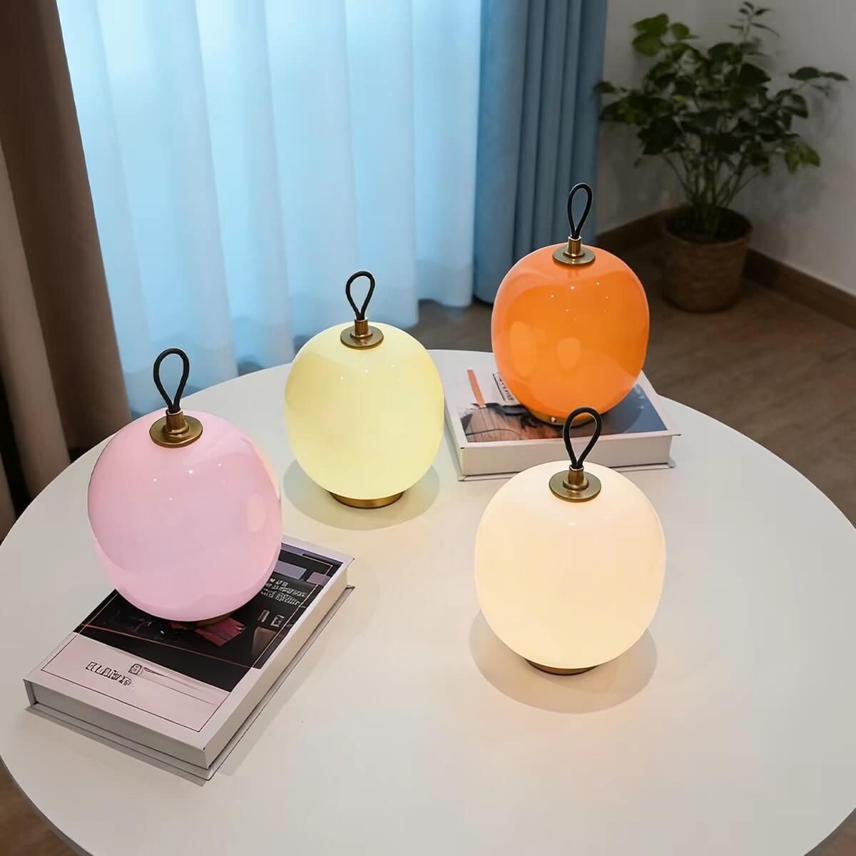 Bauhaus Inspired Modern Glass Rechargeable Table Lamp for Living Room