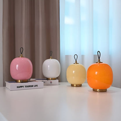 Bauhaus Inspired Modern Glass Rechargeable Table Lamp for Living Room