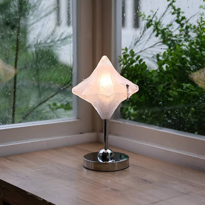Bauhaus Portable Star Shaped White Glass Table Lamp