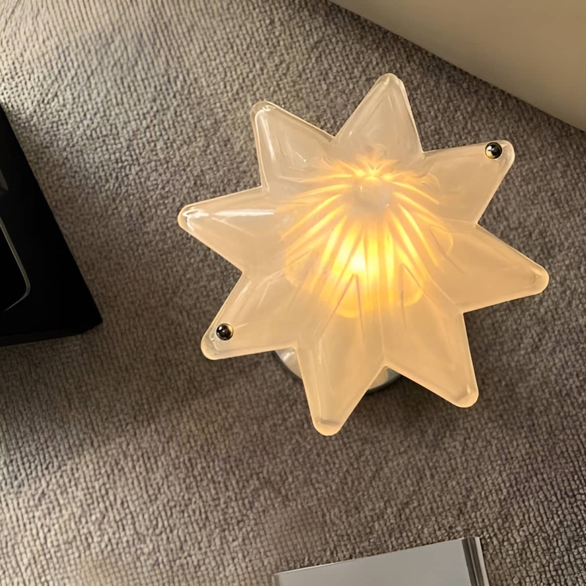 Bauhaus Portable Star Shaped White Glass Table Lamp
