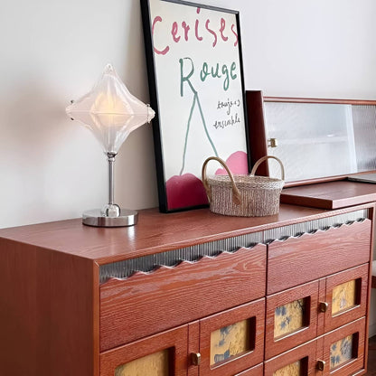 Bauhaus Portable Star Shaped White Glass Table Lamp