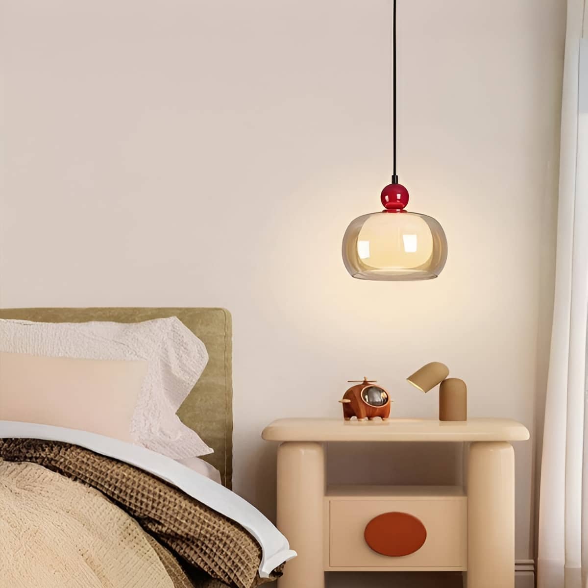 Bauhaus Round Glass Shade Pendant Light