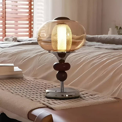 Bauhaus Amber Glass Rechargeable LED Table Lamp