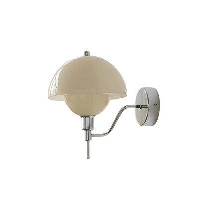 Bauhaus Cream Glass Mushroom Wall Light