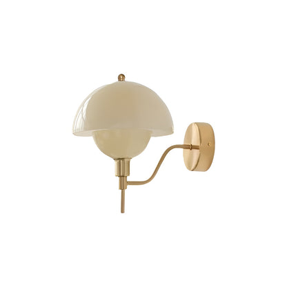 Bauhaus Cream Glass Mushroom Wall Light