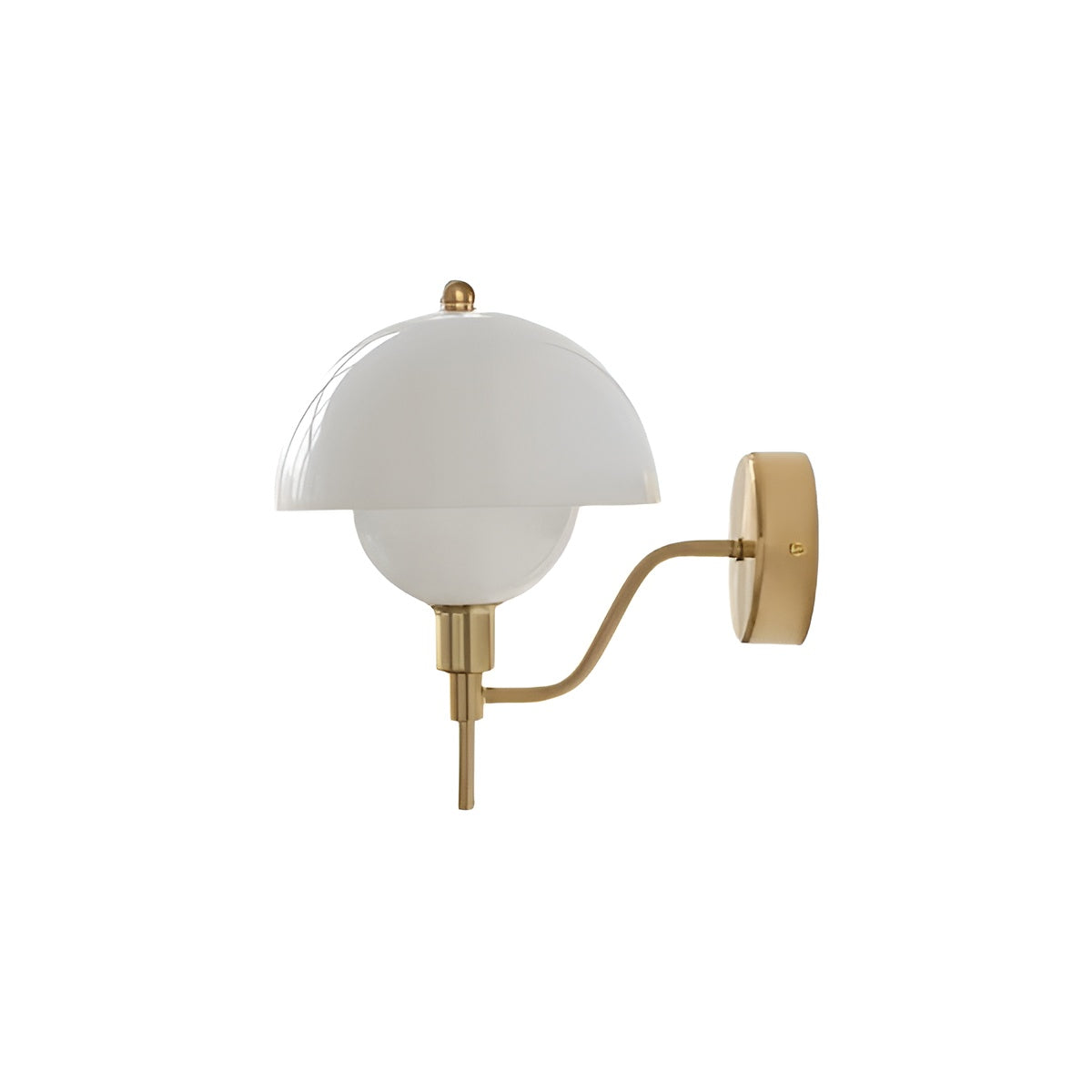 Bauhaus Cream Glass Mushroom Wall Light