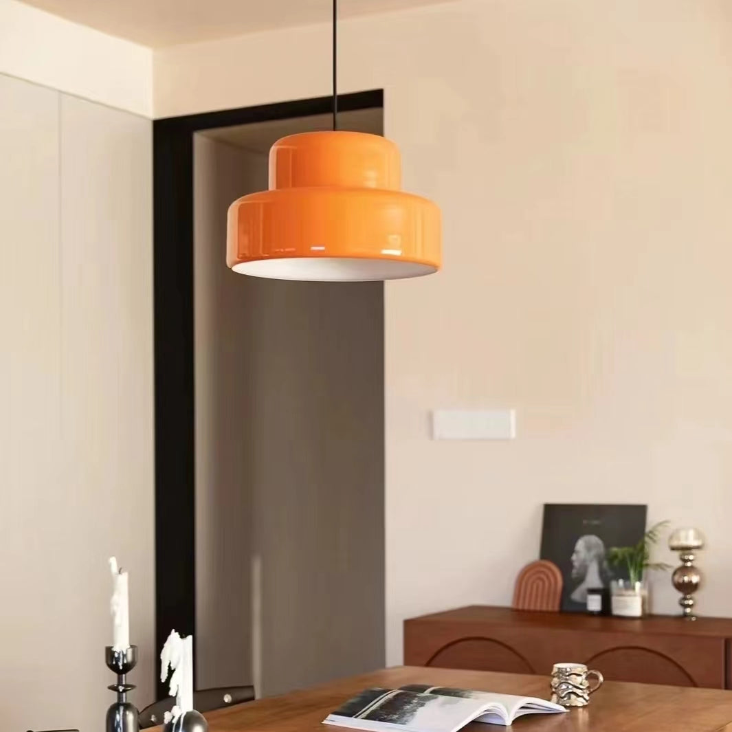 Bauhaus Design Iron Orange Pendant Light