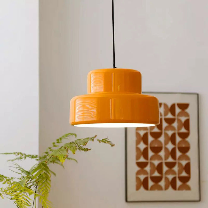 Bauhaus Design Iron Orange Pendant Light