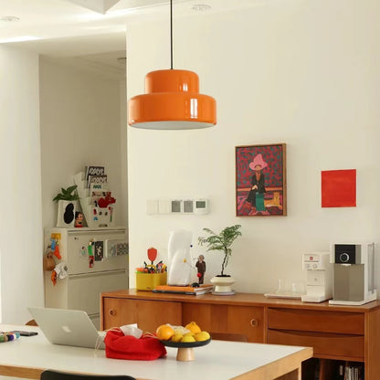 Bauhaus Design Iron Orange Pendant Light