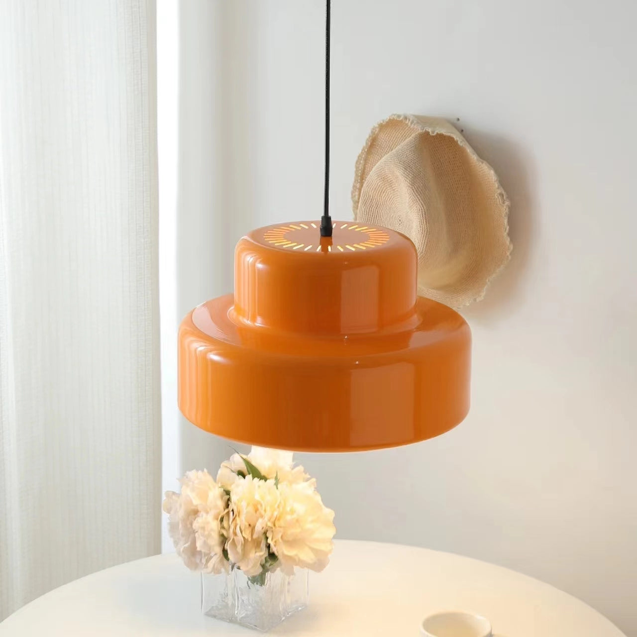 Bauhaus Design Iron Orange Pendant Light