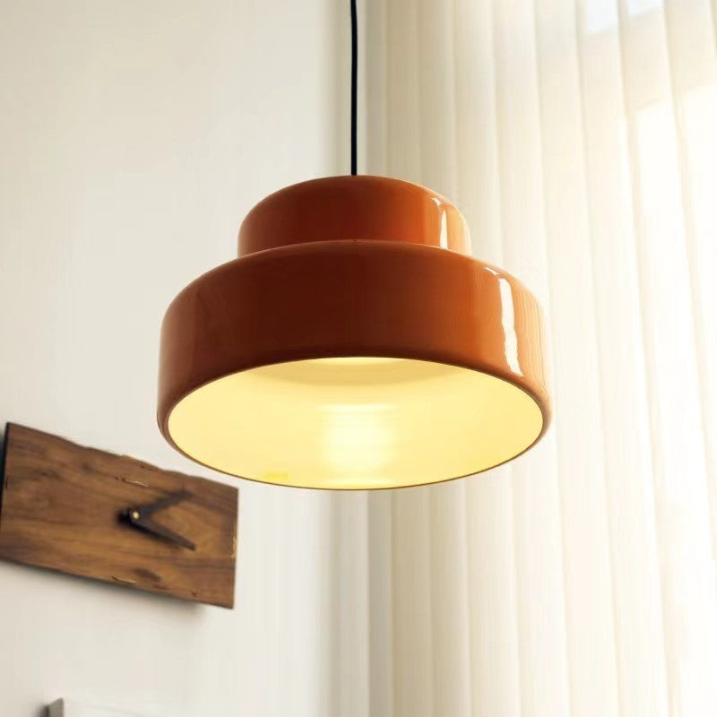 Bauhaus Design Iron Orange Pendant Light