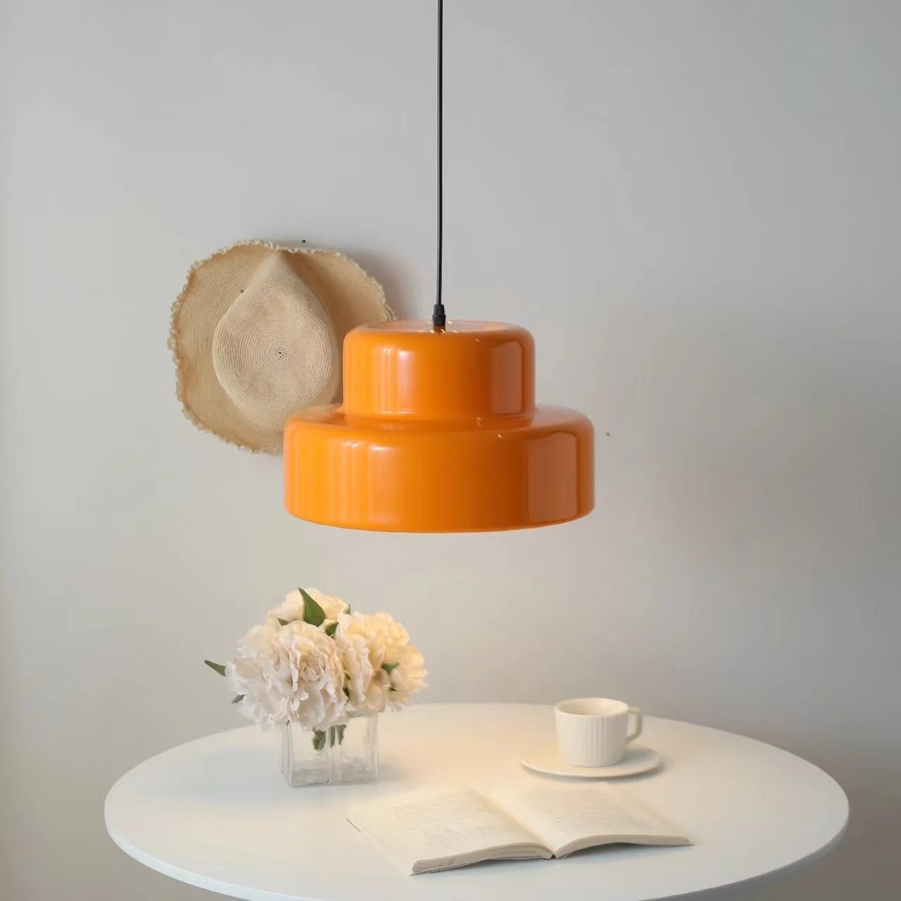 Bauhaus Design Iron Orange Pendant Light