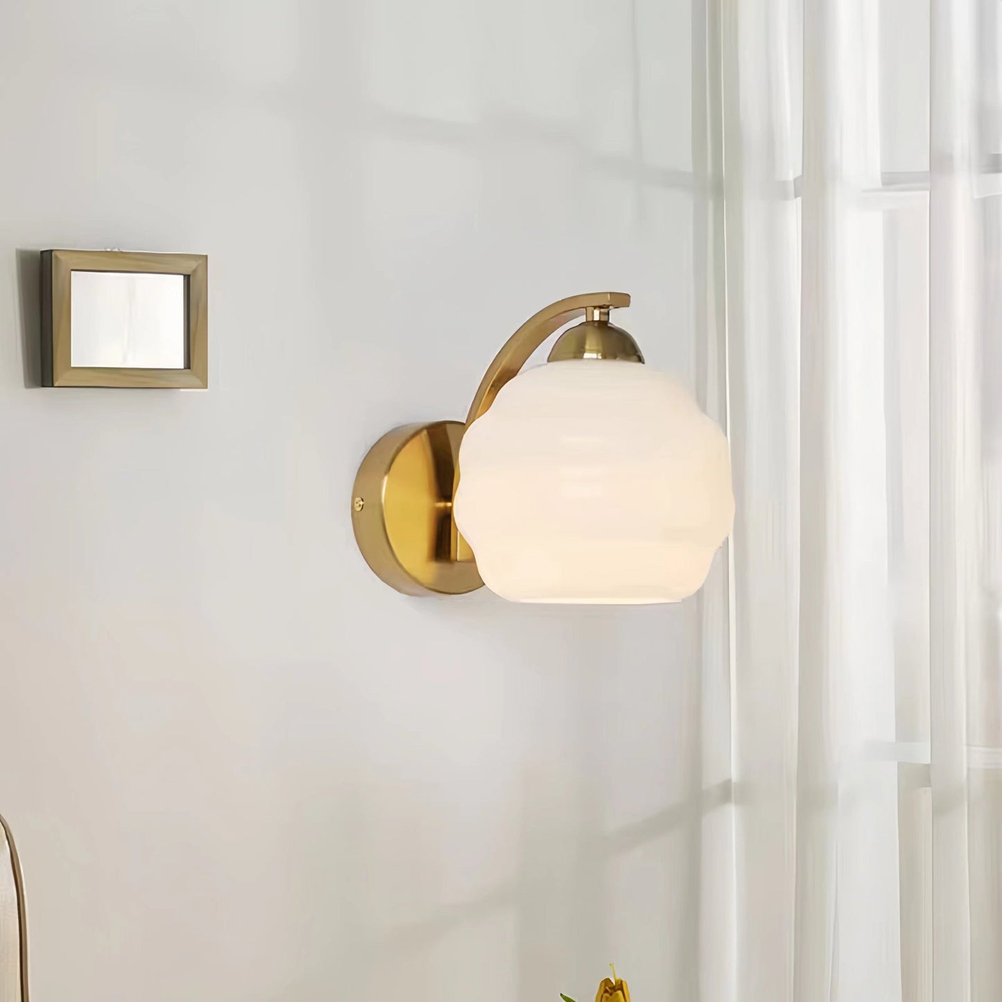 Bauhaus Design Milk Glass Wall Light