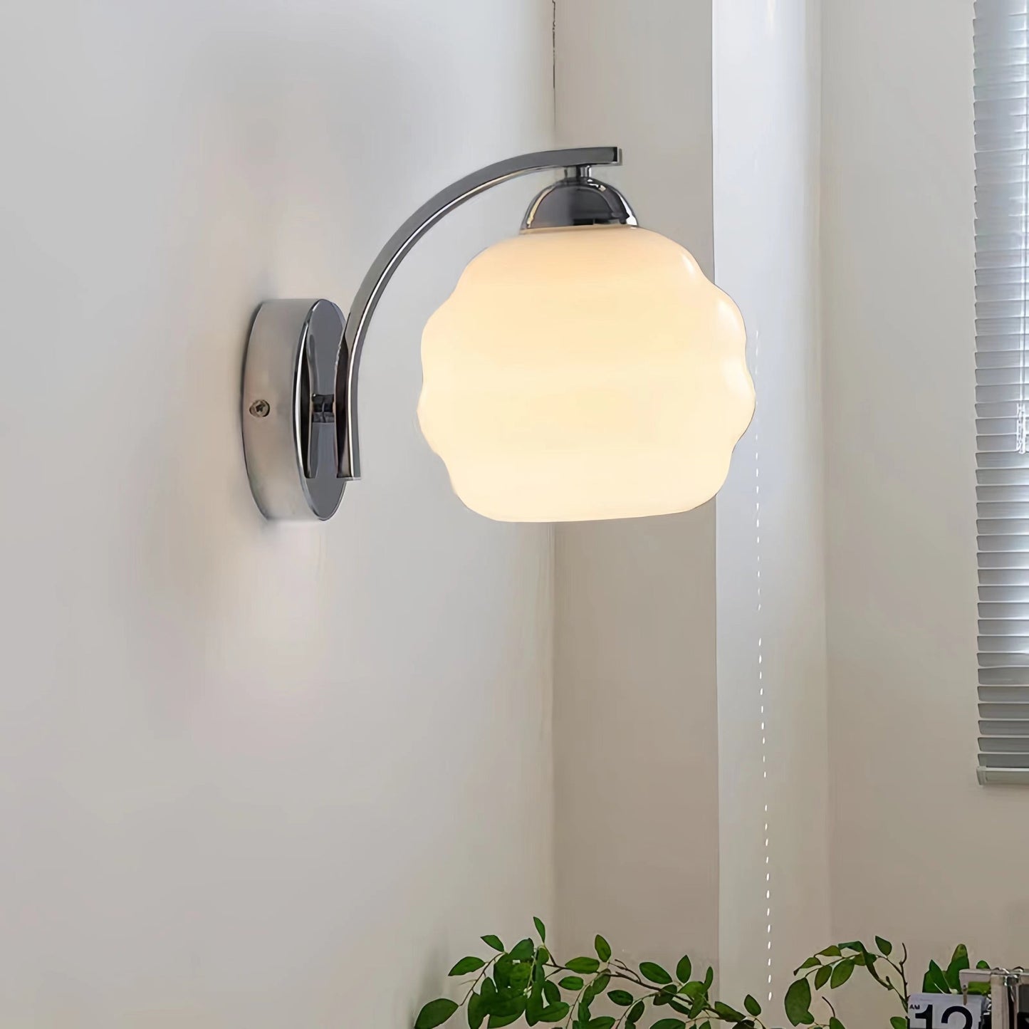 Bauhaus Design Milk Glass Wall Light