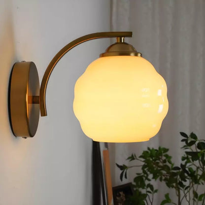 Bauhaus Design Milk Glass Wall Light