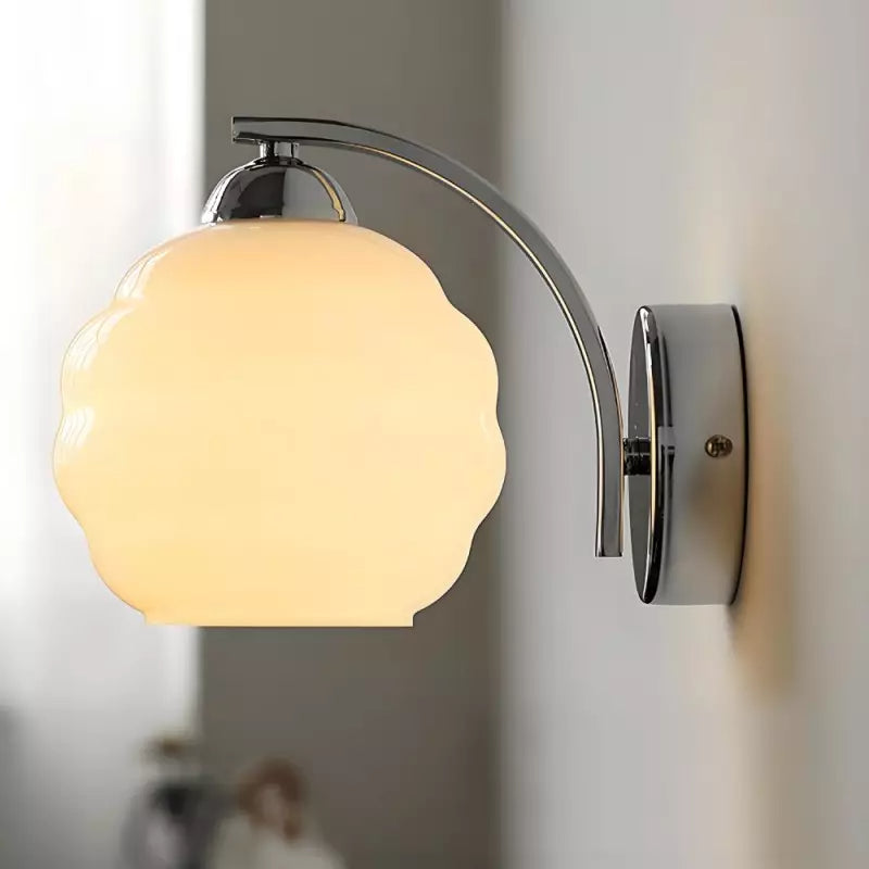 Bauhaus Design Milk Glass Wall Light