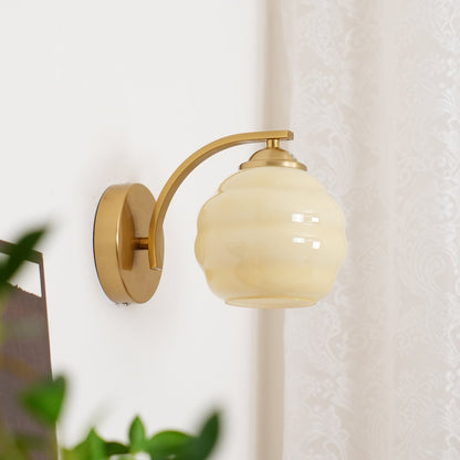 Bauhaus Design Milk Glass Wall Light