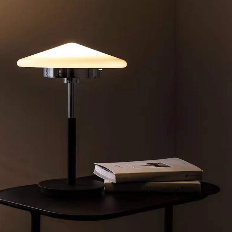 Bauhaus Design White Glass LED Table Lamp