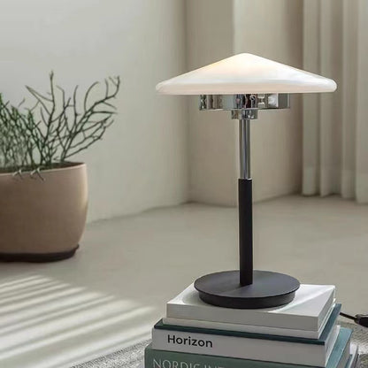 Bauhaus Design White Glass LED Table Lamp