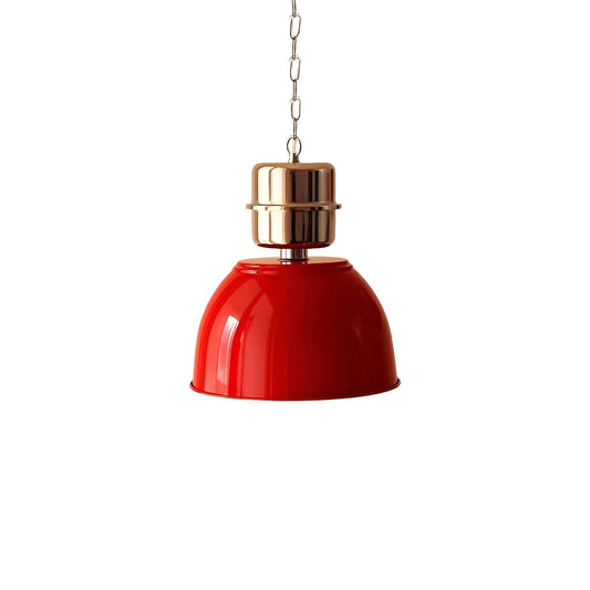 Bauhaus Industrial Bell Red Metal Pendant Light
