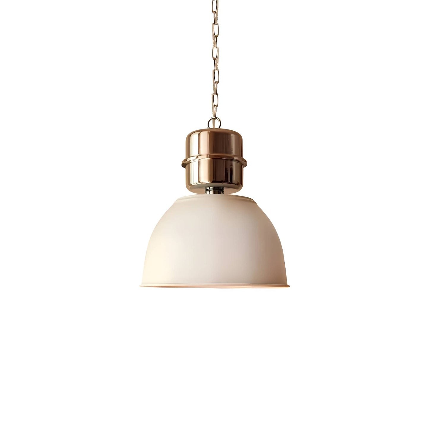 Bauhaus Industrial Bell White Metal Pendant Light