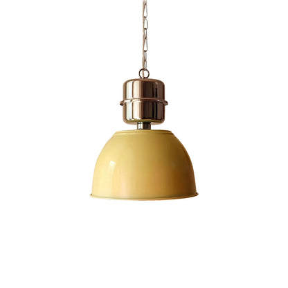 Bauhaus Industrial Bell Yellow Metal Pendant Light