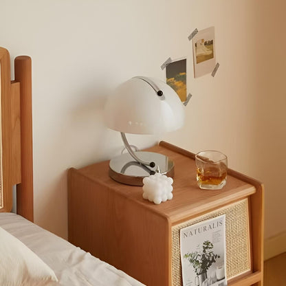 Bauhaus Modern Glass Dome Table Lamp with Chrome Base