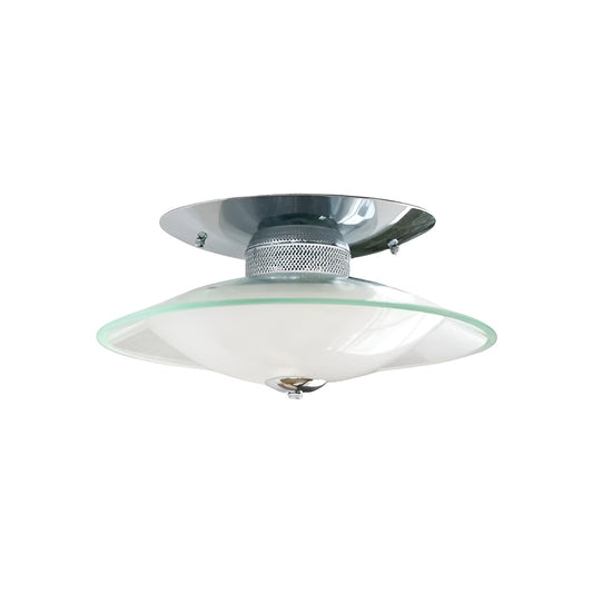 Bauhaus Modern LED Glass and Chrome Ceiling Light