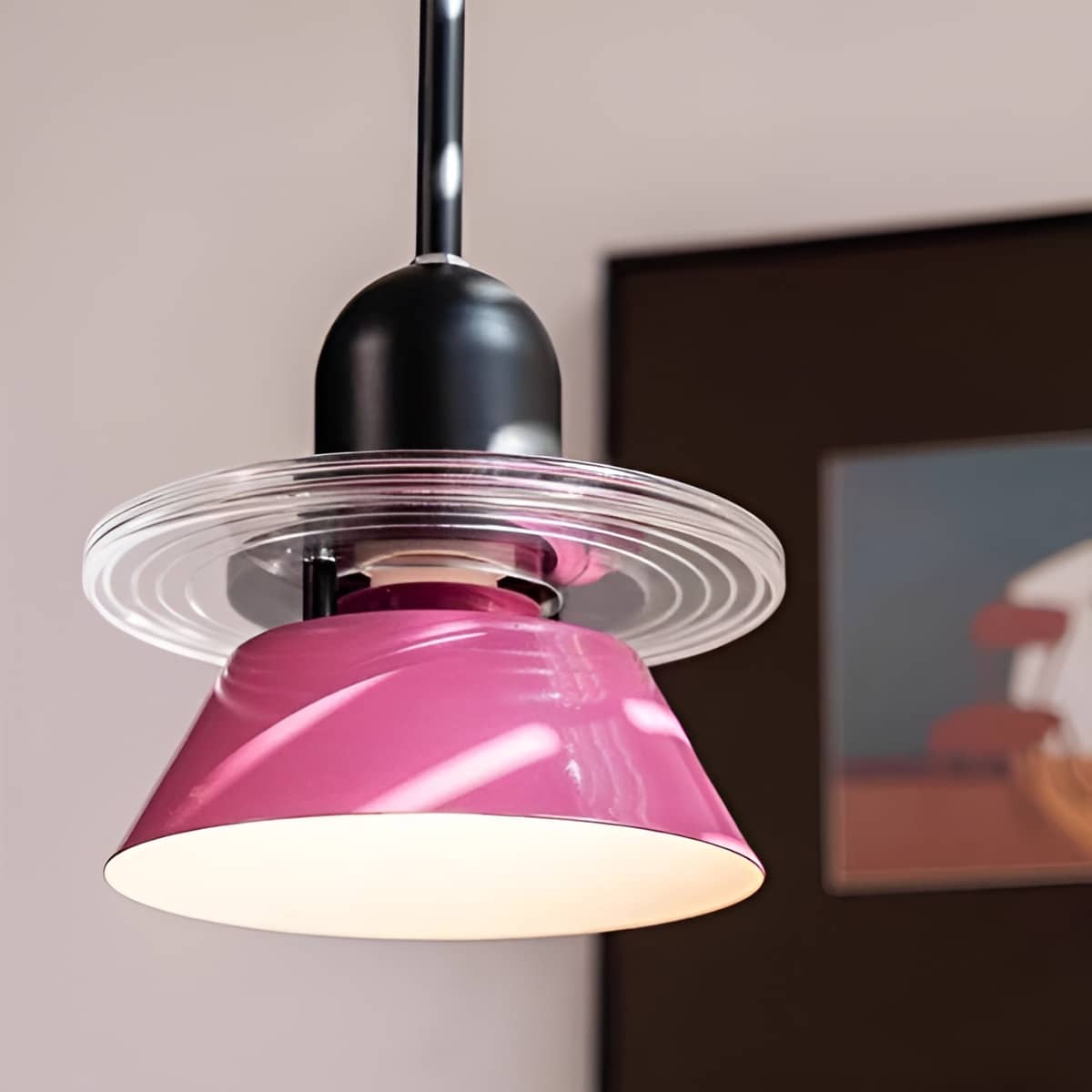 Bauhaus Small Conical Colorful Hanging Lamp for Bedroom