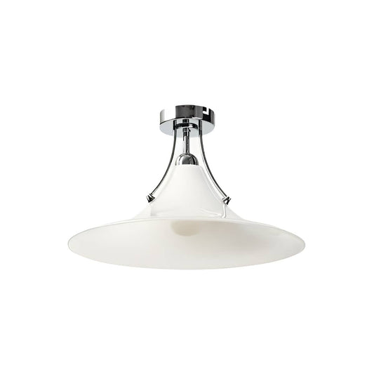 Bauhaus Trumpet Opal Glass Ceiling Light