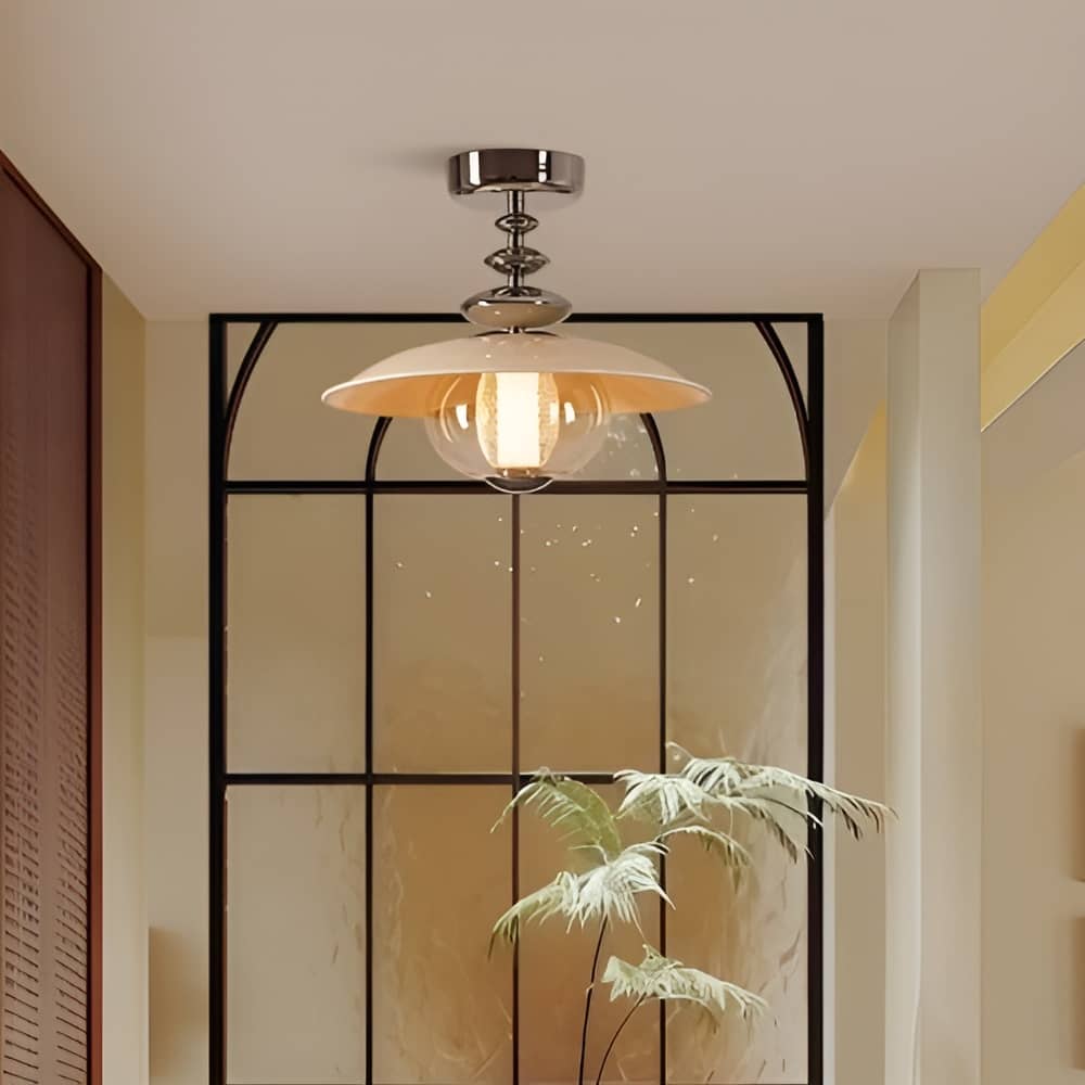Bauhaus UFO Glass and Metal Ceiling Light