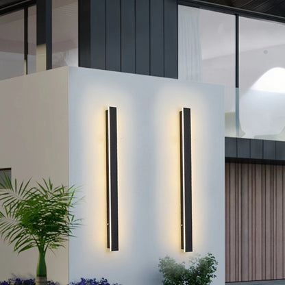 Black Linear LED Outdoor Wall Light