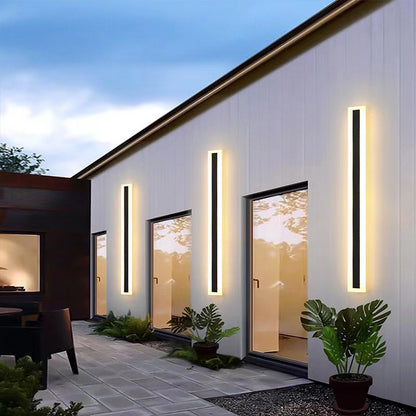 Black Linear LED Outdoor Wall Light