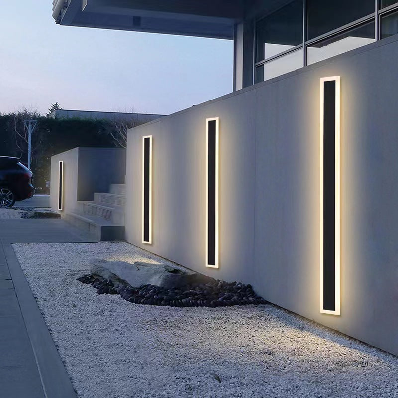 Black Linear LED Outdoor Wall Light