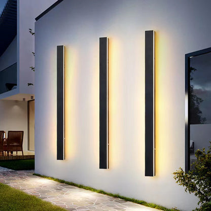 Black Linear LED Outdoor Wall Light