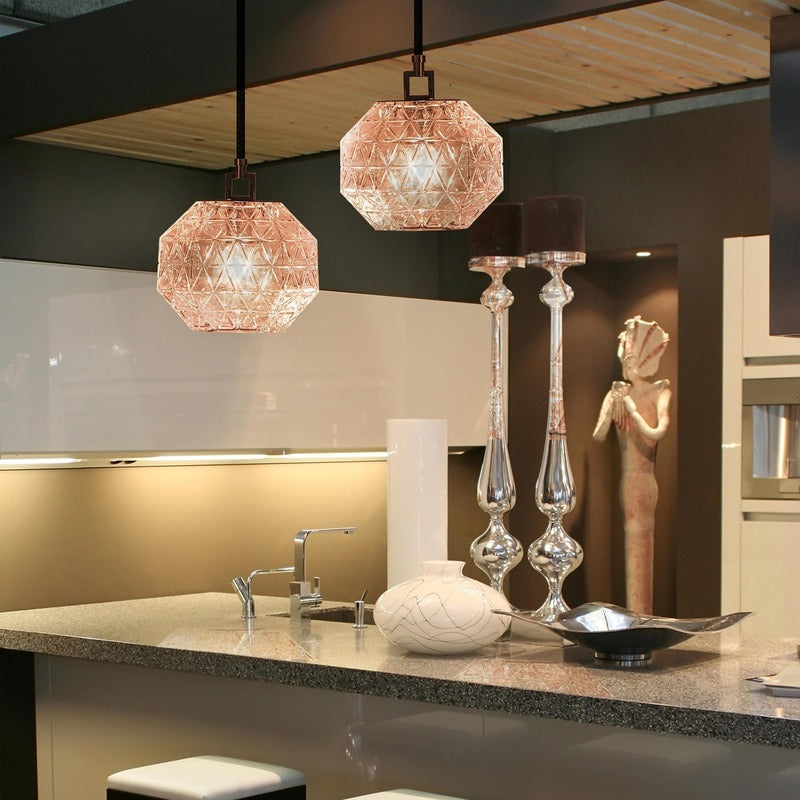 Carved Glass Postmodern Treasure Pendant Lamp