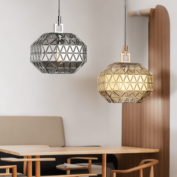 Carved Glass Postmodern Treasure Pendant Light