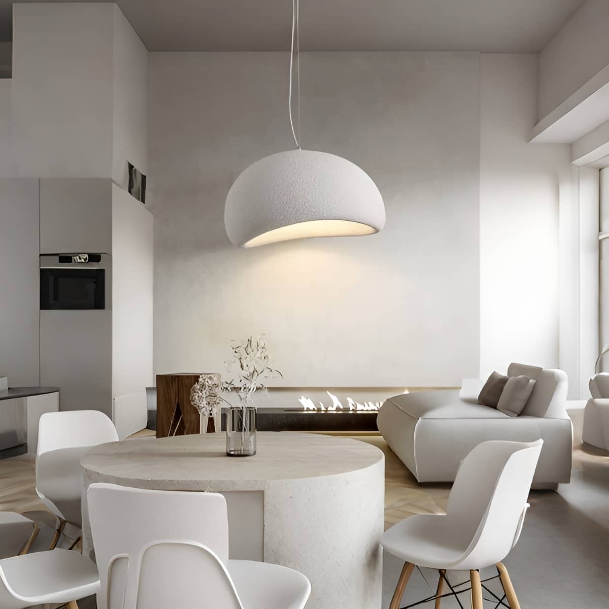 Cloud Shaped Rustic Modern White Pendant Light for Dining Room