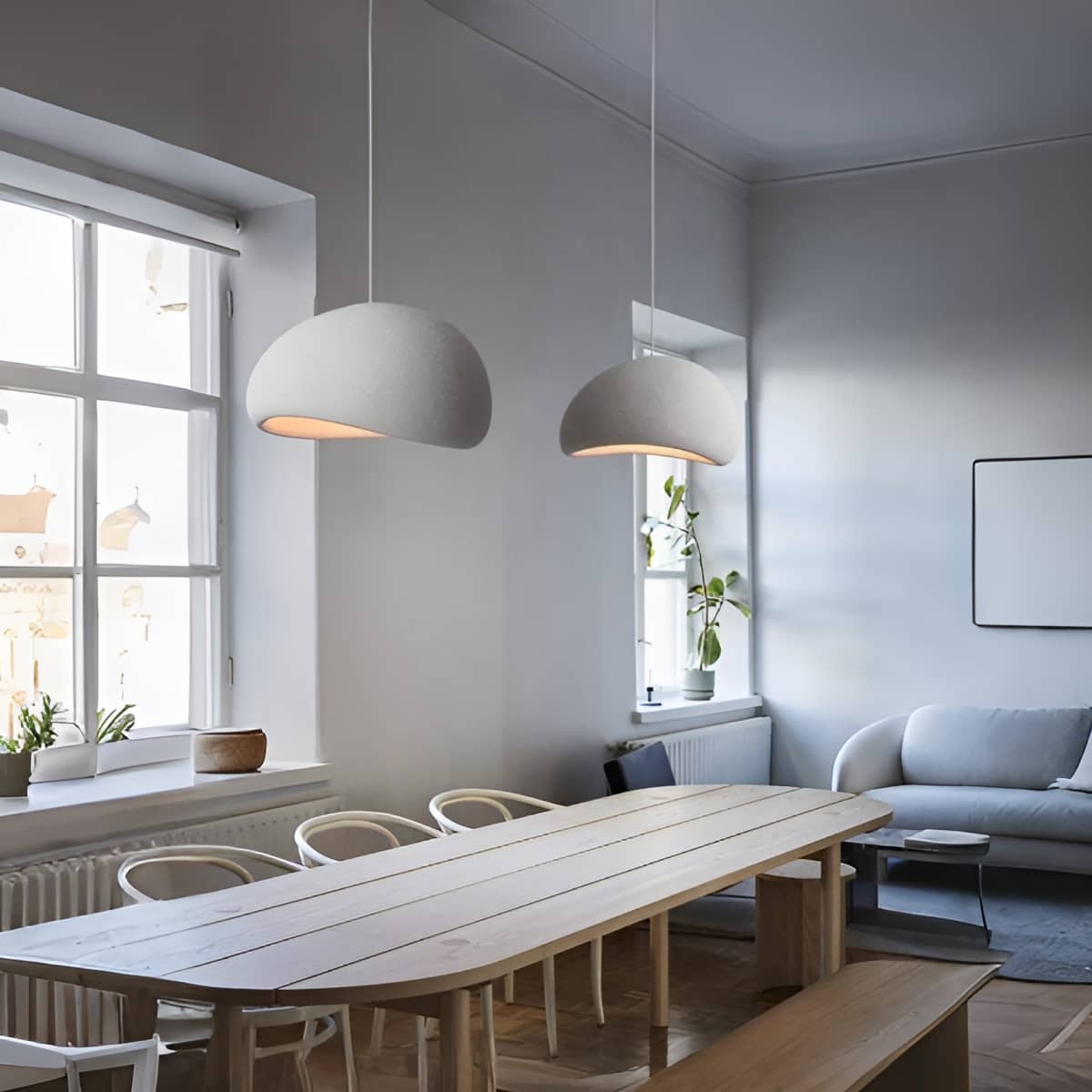 Cloud Shaped Rustic Modern White Pendant Light for Dining Room