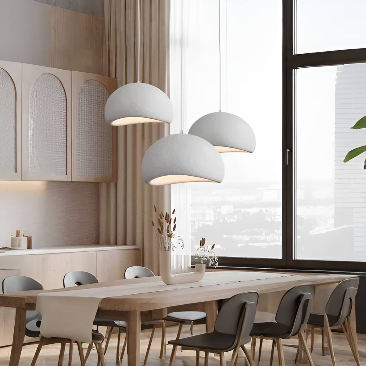 Cloud Shaped Rustic Modern White Pendant Light for Dining Room