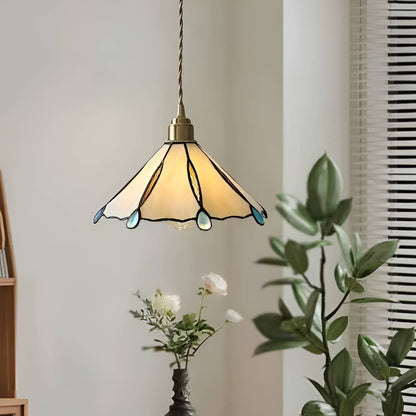 Colorful Teardrop Edge Tiffany Pendant Light