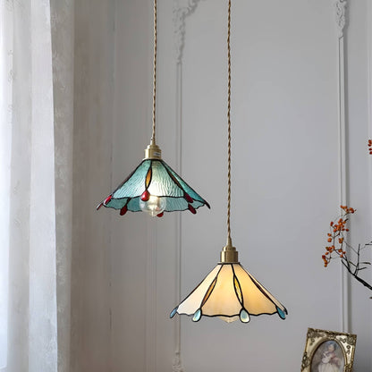 Colorful Teardrop Edge Tiffany Pendant Light