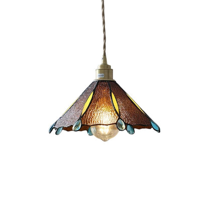Colorful Teardrop Edge Tiffany Pendant Light