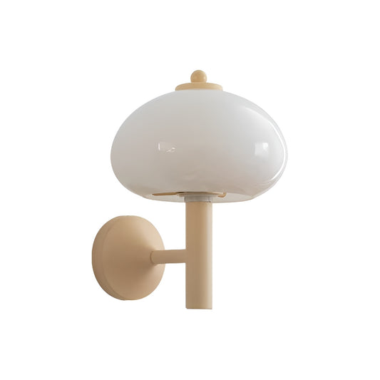 Cozy Milk Glass Mushroom Nursery Wall Lamp