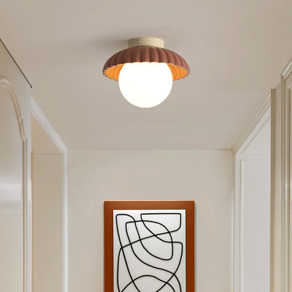 Cream Style Globe LED Hallway Ceiling Light