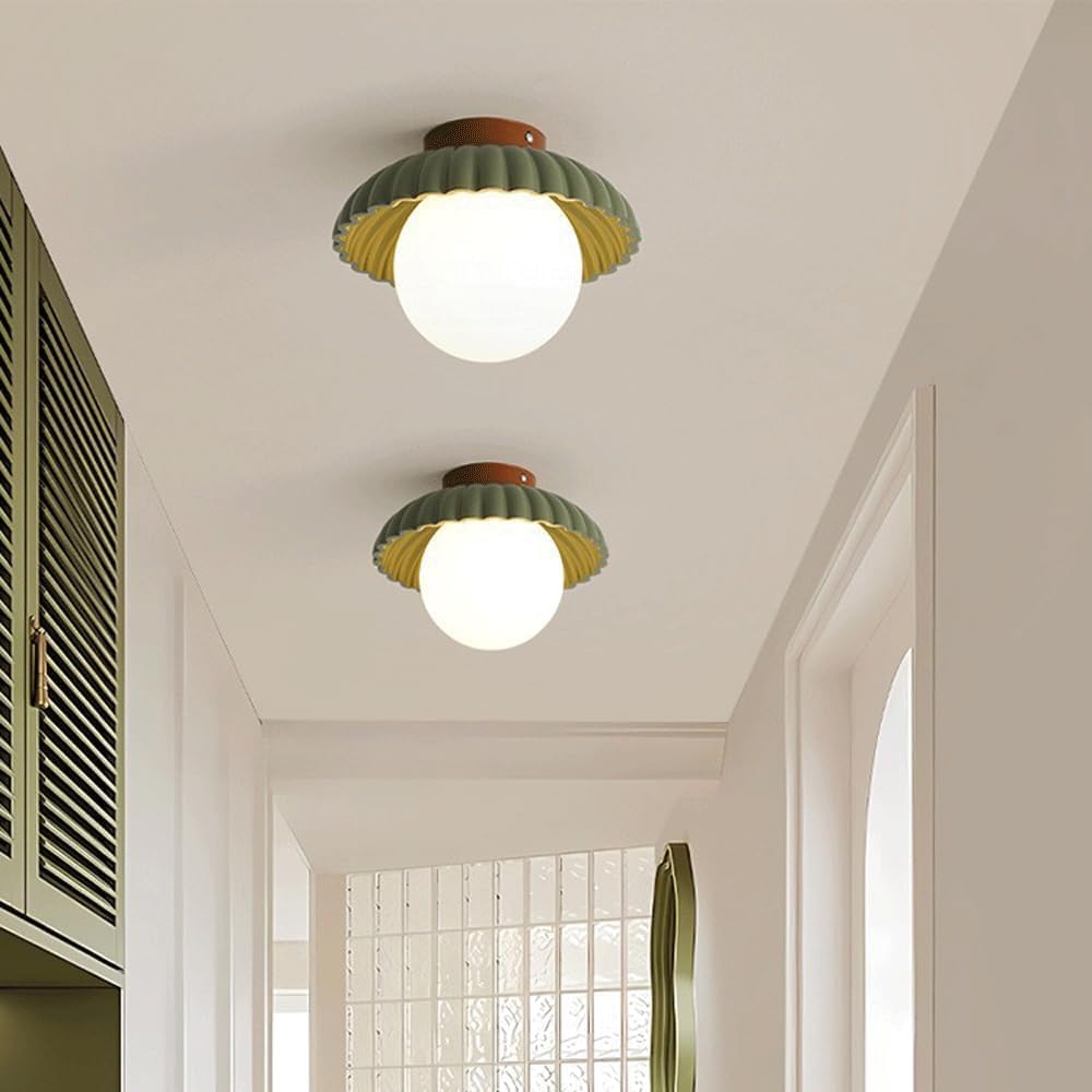 Cream Style Globe LED Hallway Ceiling Light