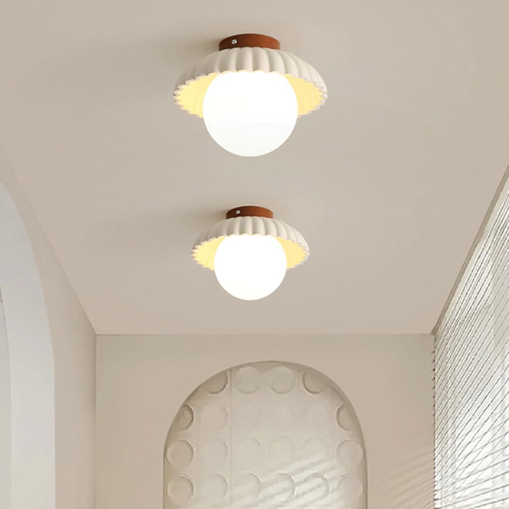 Cream Style Globe LED Hallway Ceiling Light