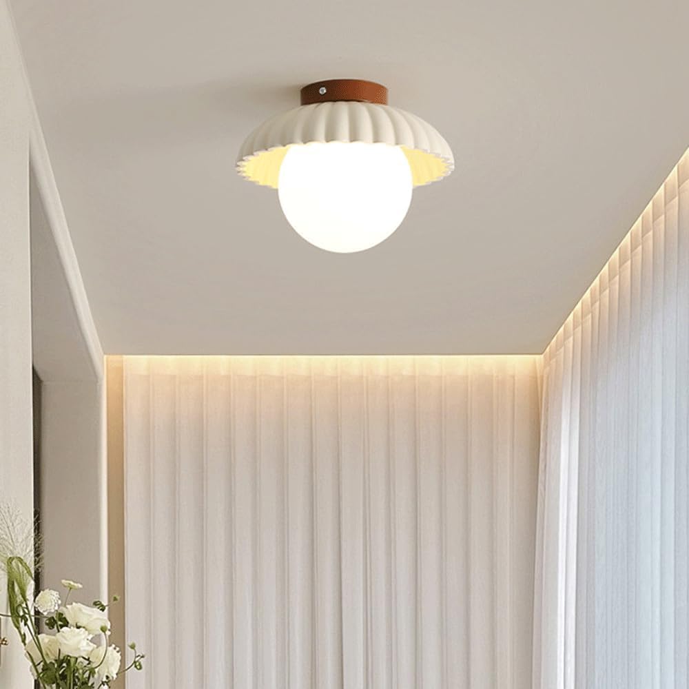 Cream Style Globe LED Hallway Ceiling Light