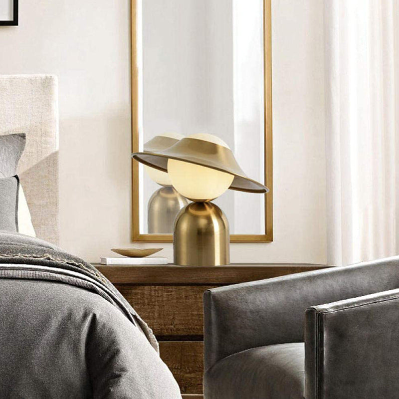 Creative Hat Design Golden Table Lamp