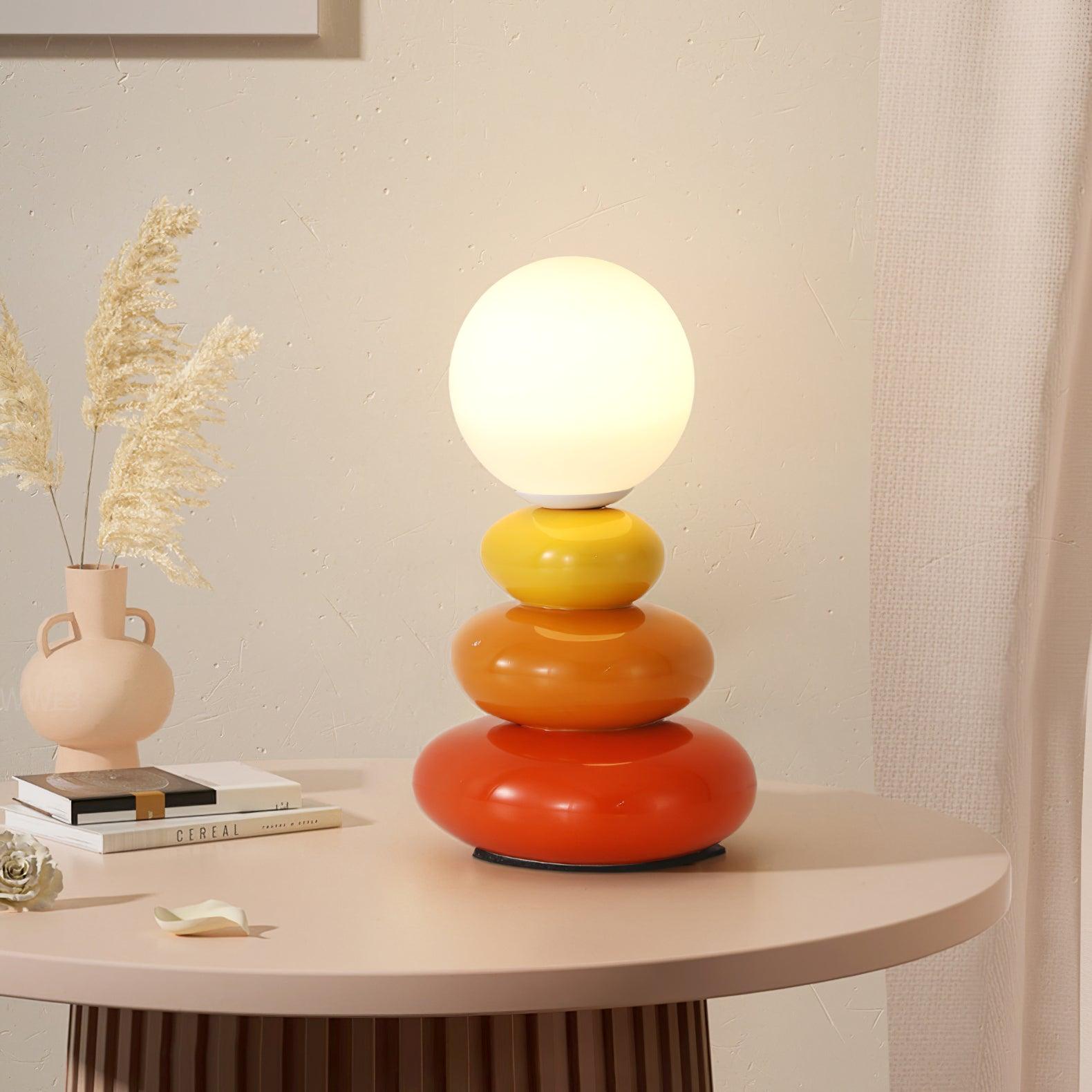 Creative Ceramic Triple Layer Stacked Stone Table Lamp